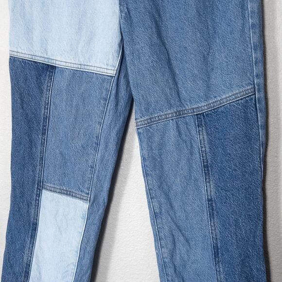 Pacsun Women’s Jeans Indie Patchwork Revival Two-Tone Colorblock Straight 24 - Picture 4 of 10